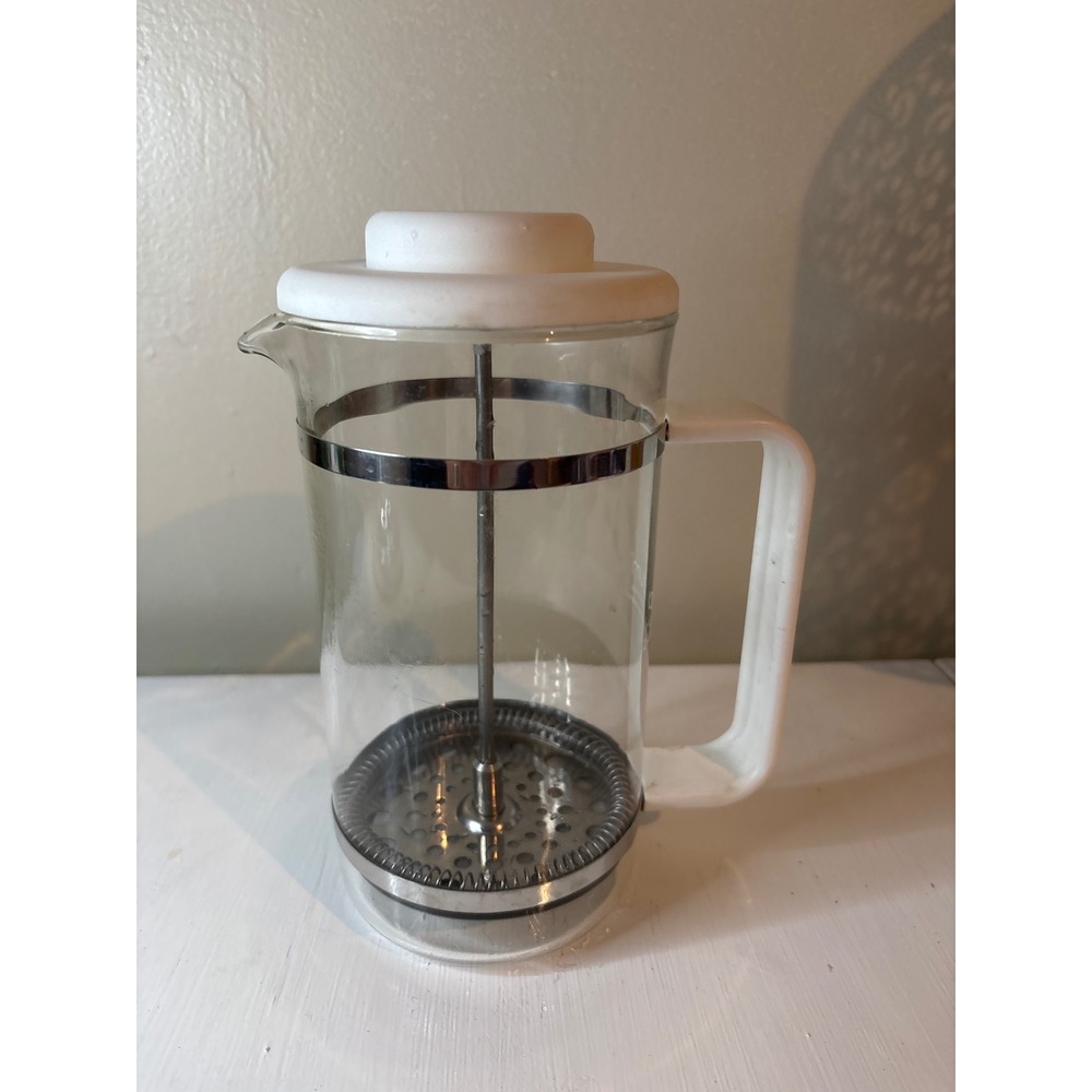 Bodum French Press Coffee Maker 34oz White Clear Glass Chrome